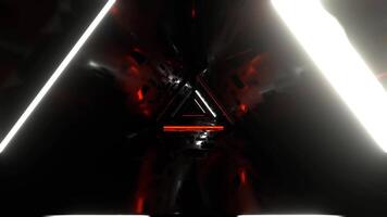 White and Orange Flashing Triangular Neon Corridor Background VJ Loop in 4K video