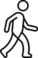 Black outline icon of a person walking person walking icon 1 vector