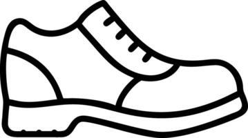 Black outline of a shoe with sole detail footwear icon 1 vector