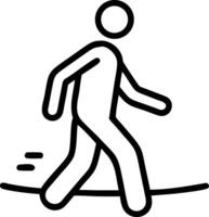 Black outline icon of a person walking symbol vector