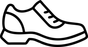 Black outline of a walking shoe with sole detail footwear vector