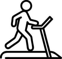 Person running on treadmill line art icon fitness exercise vector