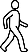 Black outline of a person walking icon silhouette vector