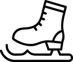 Black line drawing of a figure skate on ice skate vector
