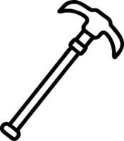 Black outline of a walking stick with curved handle vector