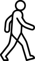 Black outline of a person walking silhouette figure vector