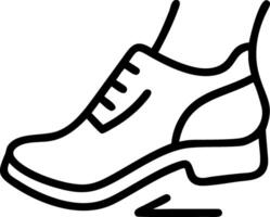 Black outline of a shoe with laces and sole detail vector