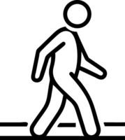 Black and white icon of a person walking on a path 2 vector