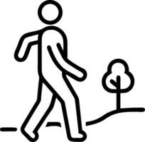Person walking in a park with a tree nature vector