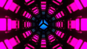 rosa e blu astratto pulsante neon nucleo sfondo vj ciclo continuo nel 4k video