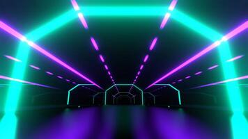Turquoise and Purple Cyber Highway to Data City Background VJ Loop in 4K video
