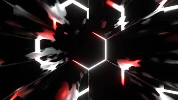 Red and White Vortex Gate Neon Energy Flow Background VJ Loop in 4K video