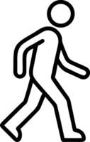 Black outline icon of a person walking silhouette figure vector