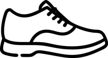 Black outline of a single lace up shoe footwear sneaker vector