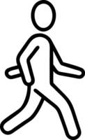 Black outline icon of a person walking silhouette figure 1 vector