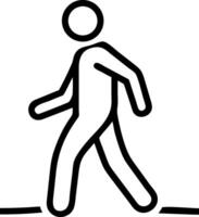 Black and white icon of a person walking silhouette 1 vector