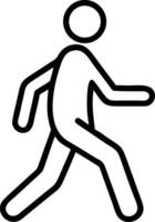 Black line art icon of a person walking symbol silhouette vector