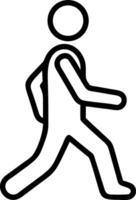 Black outline icon of a person walking silhouette figure 4 vector