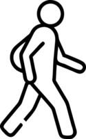 Black outline icon of a person walking silhouette vector