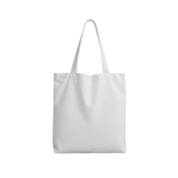 Blank white canvas tote bag mockup isolated on transparent background. png