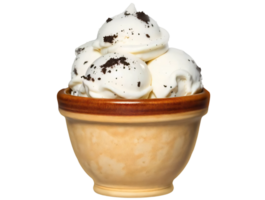 Oreo ice cream in bowl isolated on the transparent background png