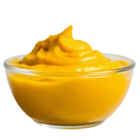Yellow mustard in a bowl isolated with transparent background png