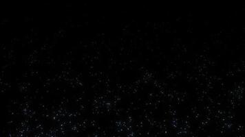 Loop random moving white star particles on black abstract background video