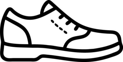 Black and white line drawing of a laced shoe footwear vector