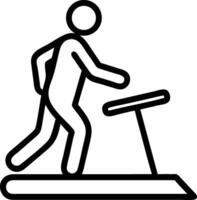 Black line icon of a person running on a treadmill 1 vector