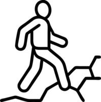 Person walking over cracked ground broken vector