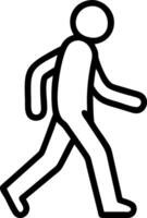 Black outline figure walking forward person silhouette vector