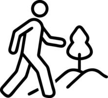 Person walking on a nature trail icon path vector