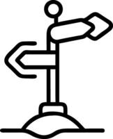 Black outline directional signpost with arrows choice vector