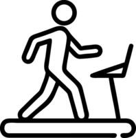 Black and white icon of a person running on a treadmill 1 vector