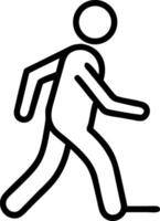 Black and white icon of a person walking silhouette vector