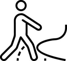 Person walking on a winding path icon symbol vector