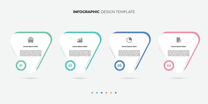 Modern Design template for infographic labels with icons and 4 options or steps. Suitable for process diagrams, presentations vector