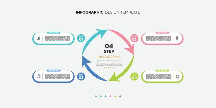 Modern Design template for infographic labels with icons and 4 options or steps colorful vector