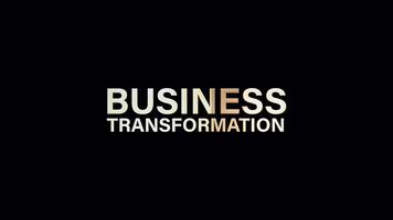 Business Transformation glow gold neon laser text glitch effect animation video
