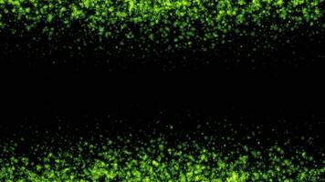 Loop glow green star particles animation on black background video