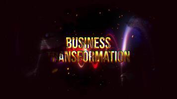 Business Transformation gold text abstract digital science hitech background video