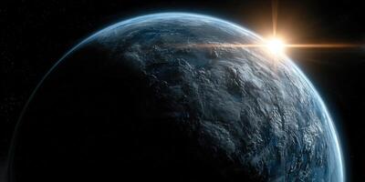 Earth's breathtaking sunrise from space, a symbol of new beginnings photo