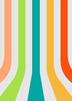 Colorful abstract wave lines in playful motion with retro tones of orange, green, red, and yellow. Ideal for modern backgrounds, branding, or trendy design projects vector