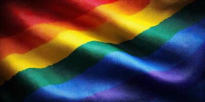 The pride flag, a symbol of love and acceptance, waves proudly with vibrant colors. photo