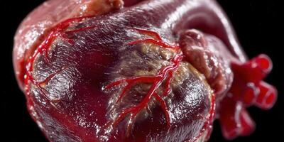 Detailed anatomical illustration of a human heart, perfect for medical presentations and educational content. photo