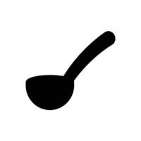 Simple Black Silhouette of a Soup Ladle Kitchen Utensil Icon vector