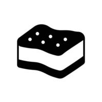 Cartoon Style Simple Black and White Sponge with Bubbles on Surface vector