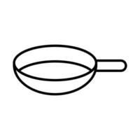 Minimalistic Outline of a Cooking Frying Pan with Handle and Shallow Base vector