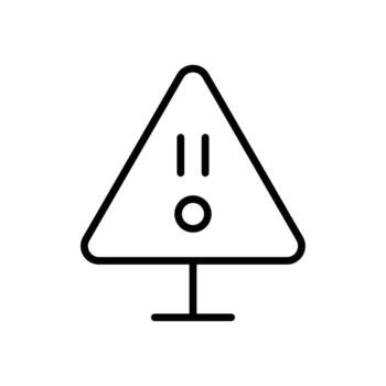 Simple Geometric Icon of Triangle Shape with Circular Center Element vector