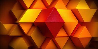 A striking abstract composition featuring geometric orange and yellow shapes. photo